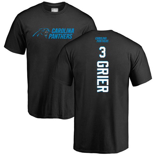 Carolina Panthers Men Black Will Grier Backer NFL Football #3 T Shirt